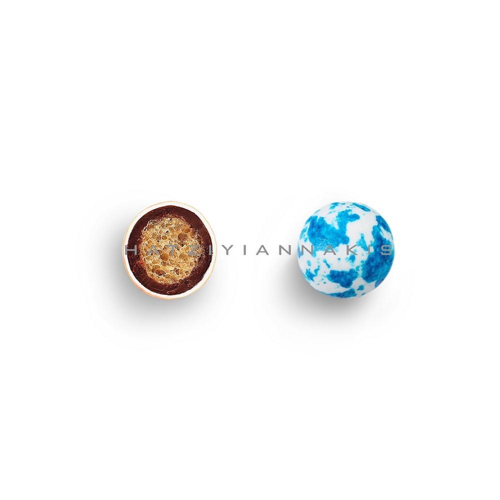 Κουφέτο Crispy Twist γευση τύπου Bueno Χρώμα 700g, Πιτσιλωτό Σιέλ-Ασημί