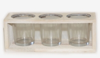 ΞΥΛΙΝΗ ΜΑΚΡΟΣΤΕΝΗ ΒΑΣΗ ΜΕ 3 ΓΥΑΛΙΝΑ ΡΕΣΩ 21cm x 7.5cm x 7.8cm 0619022