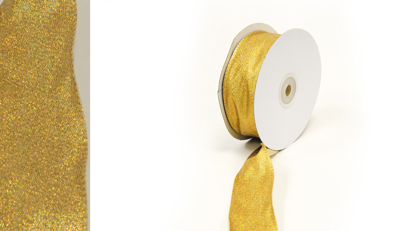 ΚΟΡΔΕΛΑ ΙΡΙΔΙΖΟΥΣΑ ΣΑΤΕΝ ΜΟΝΗΣ ΟΨΗΣ ΧΡΥΣΗ 3.8cm x 25Y 0501341