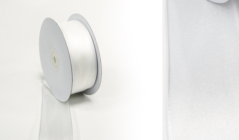 ΚΟΡΔΕΛΑ ΟΡΓΑΝΤΖΑ ΛΕΥΚΗ ΜΕ ΣΥΡΜΑ ΠΥΚΝΗ ΥΦΑΝΣΗ 3.8cm x 25Y 0501348