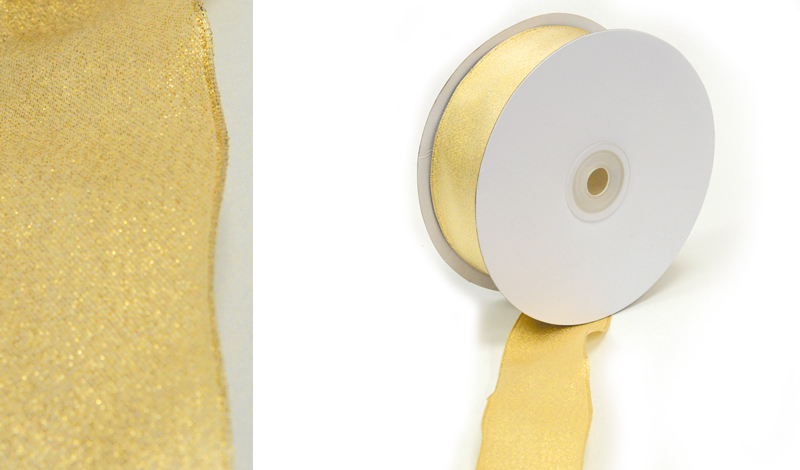 ΚΟΡΔΕΛΑ ΓΥΑΛΙΣΤΕΡΗ ΣΑΤΕΝ ΑΝΟΙΧΤΟ ΧΡΥΣΟ ΜΕ ΣΥΡΜΑ 3.8cm x 25Y 0501354