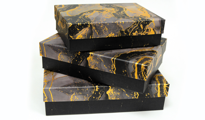 ΚΟΥΤΙ ΣΕΤ/3 ΠΑΡΑΛΛΗΛΟΓΡΑΜΜΟ 24.5cm x 17.5cm ΜΑΥΡΟ/ΧΡΥΣΟ 0502317