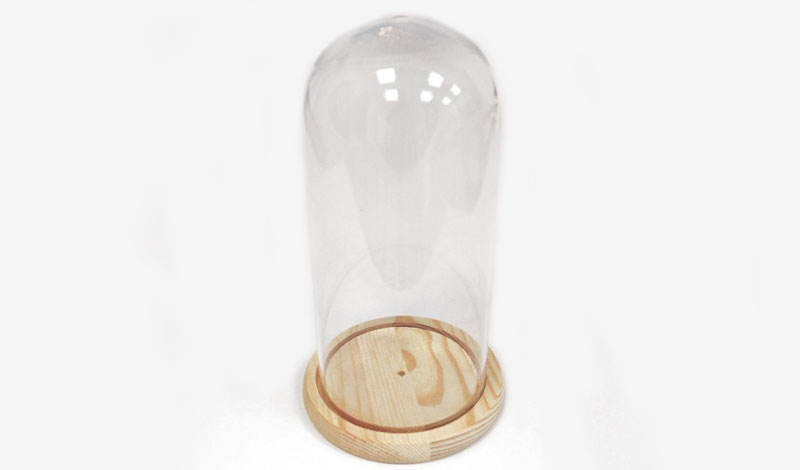 ΚΑΜΠΑΝΑ ΓΥΑΛΙΝΗ ΣΕ ΞΥΛΙΝΗ ΒΑΣΗ 22cm 0503218