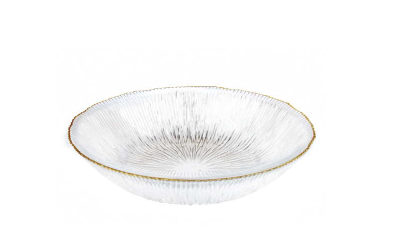 ΓΥΑΛΙΝΟ ΑΝΑΓΛΥΦΟ ΜΠΩΛ ΜΕ ΧΡΥΣΟ ΧΕΙΛΟΣ 20cm 0503382