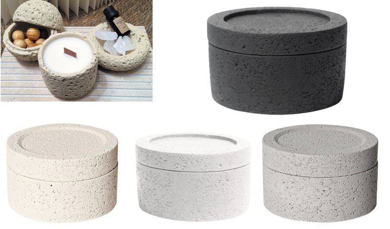 ΒΑΖΟ ΑΠΟ ΠΟΡΟΛΙΘΟ ΜΕ ΚΑΠΑΚΙ 13cm x 8cm 0515352