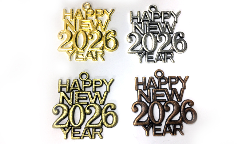 ΜΕΤΑΛΛΙΚΟ 3cm x 2.8cm Happy new year 0517855