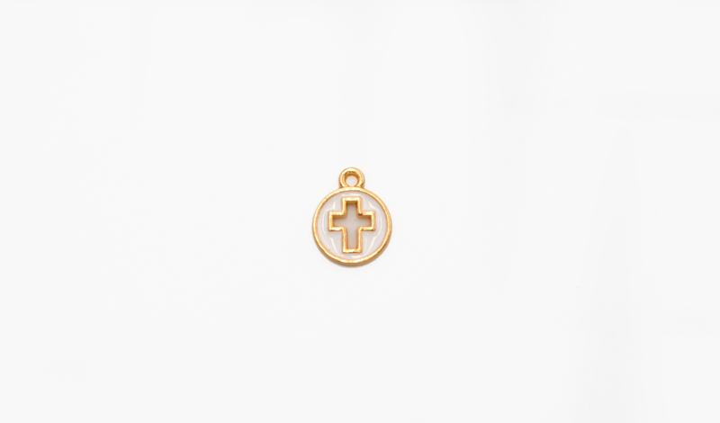 ΜΕΤΑΛΛΙΚΟΣ ΣΤΑΥΡΟΣ ΣΤΡΟΓΓΥΛΟ ΜΕ ΣΜΑΛΤΟ 1.1cm x 1.4cm 0517986