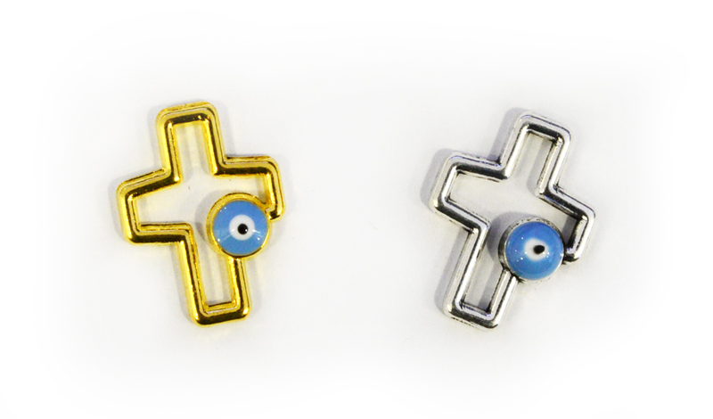 ΜΕΤΑΛΛΙΚΟΣ ΣΤΑΥΡΟΣ ΠΕΡΙΓΡΑΜΜΑ ΜΕ ΜΑΤΑΚΙ 15mm x 20mm 0518064