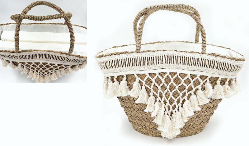 ΨΑΘΙΝΗ ΤΣΑΝΤΑ BOHO ΦΟΔΡΑΡΙΣΜΕΝΗ ΜΕ ΦΕΡΜΟΥΑΡ 0521015