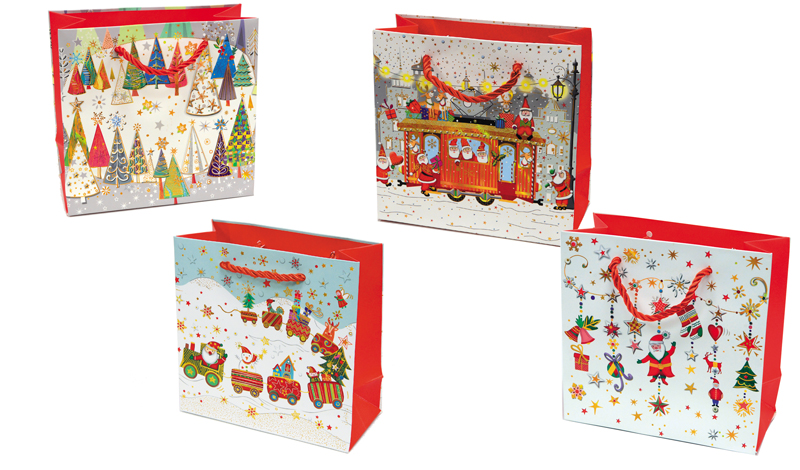 ΤΣΑΝΤΕΣ ΧΡΙΣΤΟΥΓΕΝΝΙΑΤΙΚΕΣ ΜΕ ΤΡΙΚΛΩΝΟ ΚΟΡΔΟΝΙ ΧΕΡΟΥΛΙ 15cm x 14.5cm 0530130