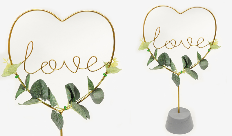 ΜΕΤΑΛΛΙΚΟ ΣΤΑΝΤ ΚΑΡΔΙΑ LOVE 39.5cm BS19-127A 0621351