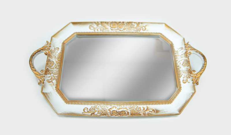 ΔΙΣΚΟΣ ΚΑΘΡΕΠΤΗΣ ΛΕΥΚΟ ΒΙΝΤΑΖ 39x24cm Q1801 0621370