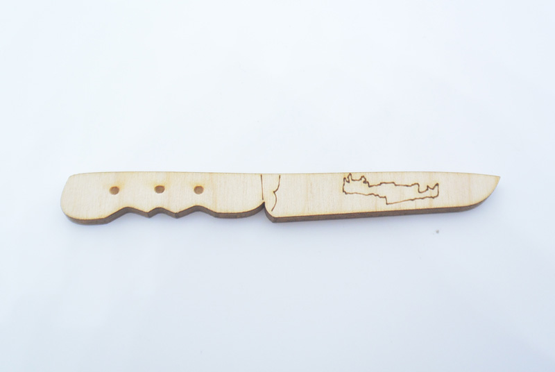 Ξύλινο Διακοσμητικό μαχαίρι με χαραγμένη την Κρήτη (6007791)