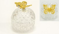ΦΟΝΤΑΝΙΕΡΑ ΓΥΑΛΙΝΗ ΜΕ ΧΡΥΣΗ ΠΕΤΑΛΟΥΔΑ 8x10.5cm FH-CY2211 0503286