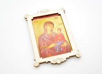 Μπομπονιέρα βάπτισης ξύλινη εικόνα με επιλογή Αγίου (22501100)