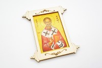 Μπομπονιέρα βάπτισης ξύλινη εικόνα με επιλογή Αγίου (22501096)